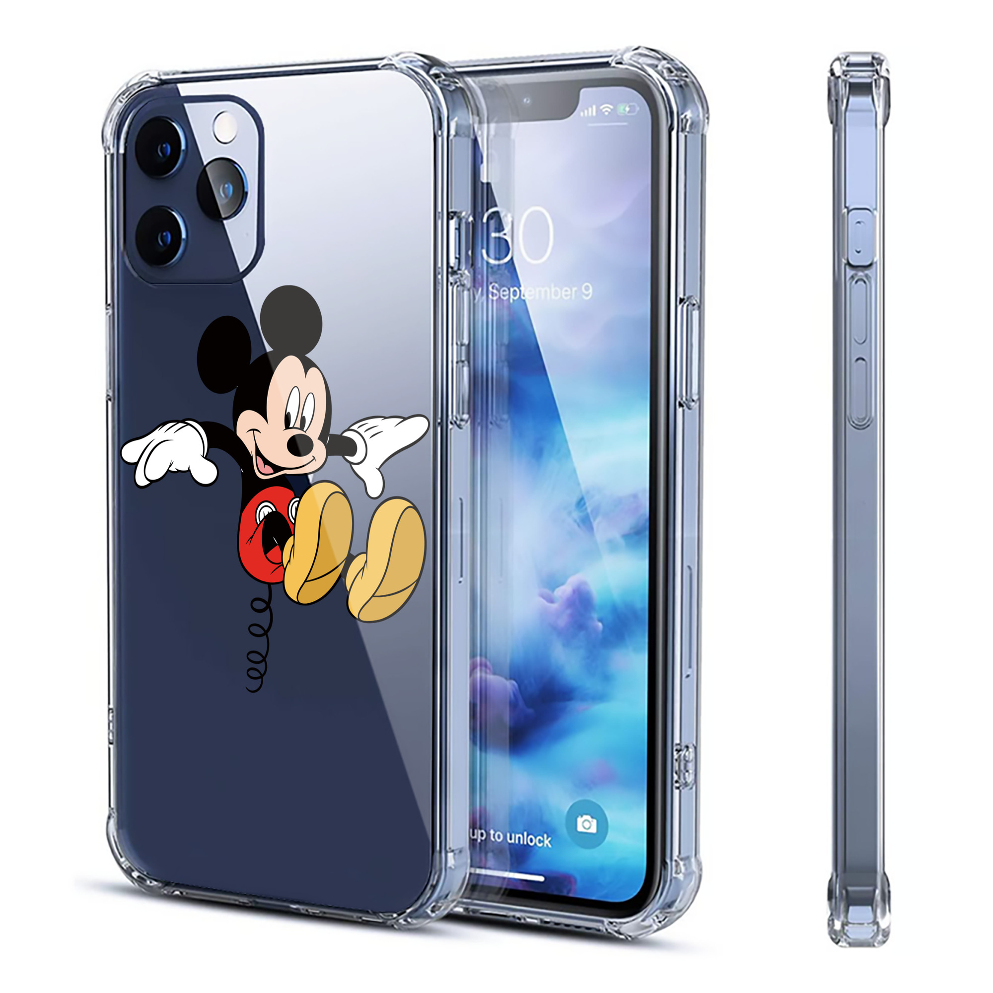 （画像用） ミッキーマウス Mickey Mouse 【iPhone 12シリーズ対応】透明スマホケース（クリアソフトケース）